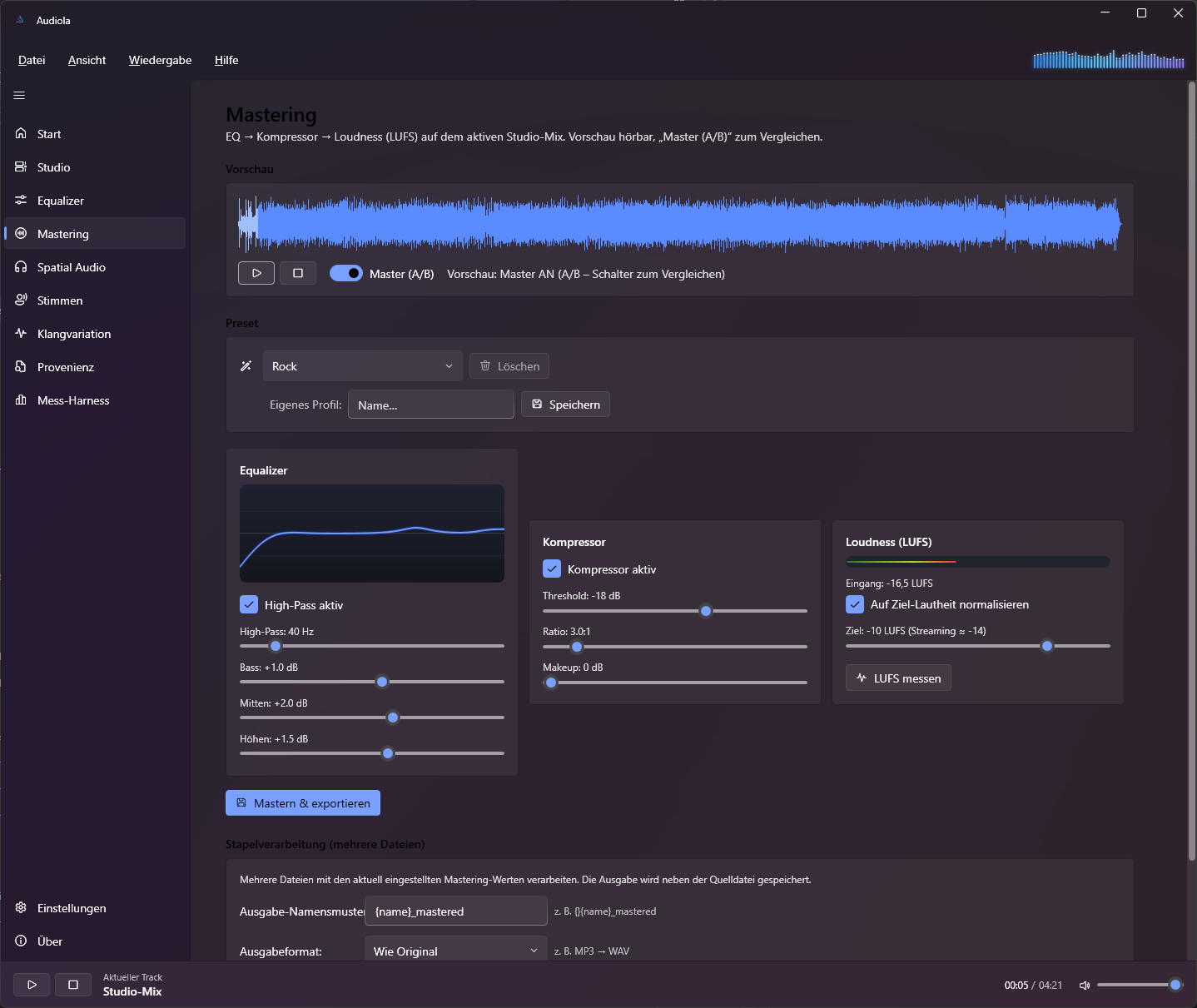 Audiola mastering